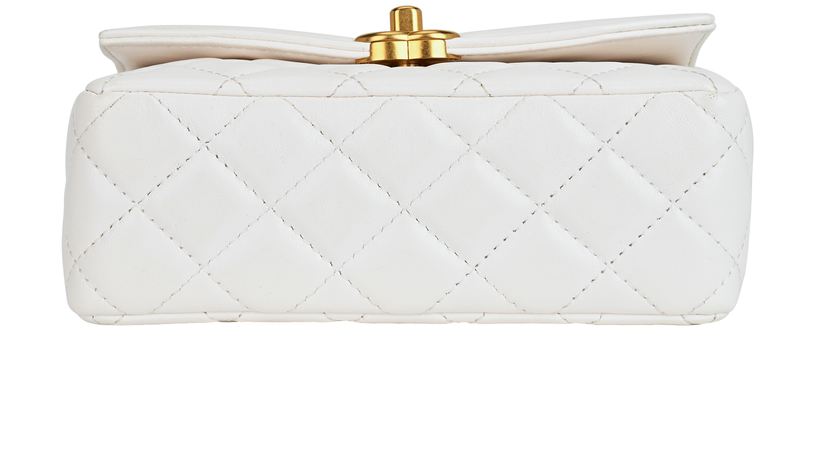 Mini Flap Bag, &pound;3,500, Handbags, White, Lambskin Leather, Top view